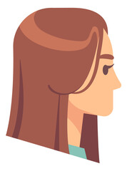 Female head side view. Young woman profile