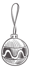 Christmas tree ball sketch. Holiday decoration