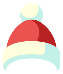 Red santa hat. Winter cap color icon