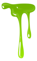 Dripping ooze. Radioactive green liquid. Paint drops