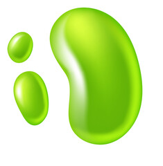 Slime blob. Green liquid cartoon glossy drop