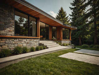 Mid-Century Modern Home in Wooded Setting