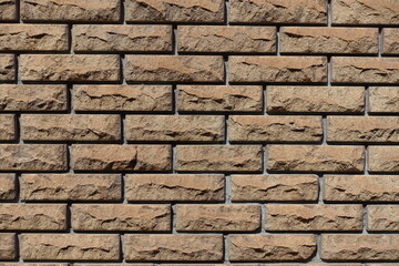 Backdrop - brown split face brick veneer wall with stretcher bond pattern