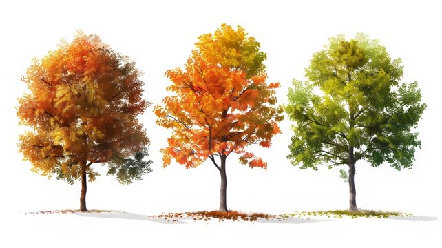Autumn Tree, covered by brown and yellow leaves.