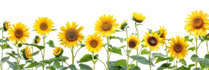 Sunflowers, white background