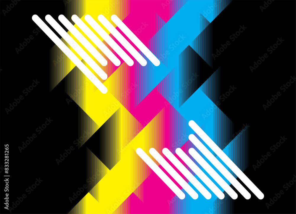 Poster vector background with abstract dark crystals. colored smudge on black aphids. fashionable viewer in