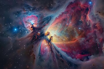 A cascade of celestial colors during a nebulaa??s birth