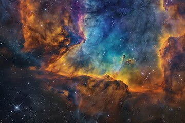 A cascade of celestial colors during a nebulaa??s birth