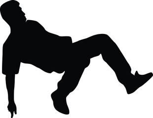 People break dancing silhouette illustration. People posing street dance hip hop in black color.