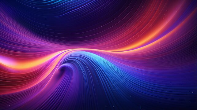 Vibrant abstract waves in blue, purple, and orange with dynamic energy