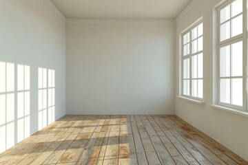 Obraz premium Empty room flooring window wood.