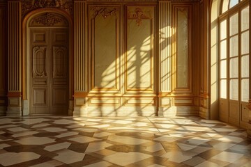 Interior flooring gold architecture.