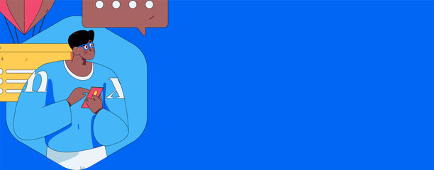 Flat vector illustration of business people operating work scene
