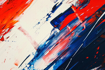 Contemporary patriotic header/footer design featuring abstract art in red, white, and blue for a stylish Memorial Day theme.