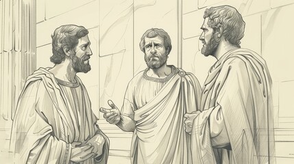 Fototapeta premium Biblical Illustration of Hebrews 6: Warning Against Apostasy, Hope, God's Faithfulness, Beige Background, Copyspace