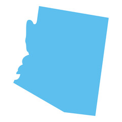 USA state Arizona map blue vector outline boundary silhouette illustration, American state map