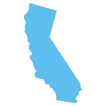 USA state California maps blue vector outline boundary silhouette illustration, American state map