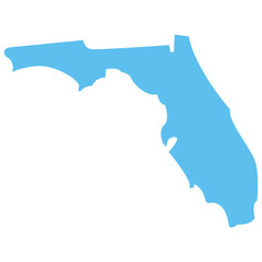 USA state florida maps blue vector outline boundary silhouette illustration, American state map
