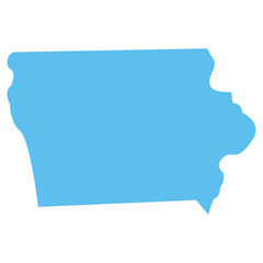 LOWA USA state maps blue vector outline boundary silhouette illustration, American state map