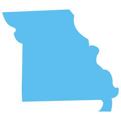 MISSOURI USA state maps blue vector outline boundary silhouette illustration, American state map