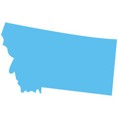 MONTANA USA state maps blue vector outline boundary silhouette illustration, American state map