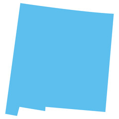 NEW MEXICO USA state maps blue vector outline boundary silhouette illustration, American state map