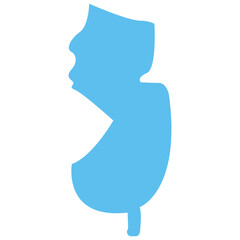 New Jersey USA state maps blue vector outline boundary silhouette illustration, American state map
