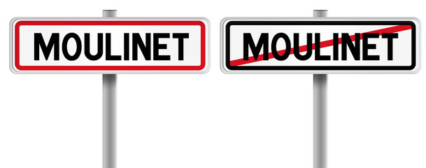 Panneau de MOULINET à l'Entrée et à la Sortie - Fond Transparent ou Blanc Disponible