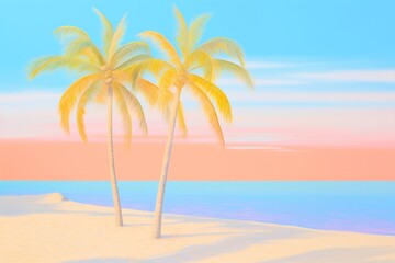 Beach palm trees shoreline outdoors tropical.