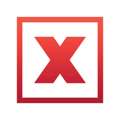 Obraz premium Cross Delete Mark Box Gradient Style
