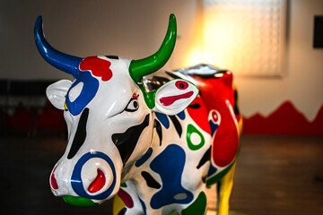 Ceramic animal figur on wooden floor