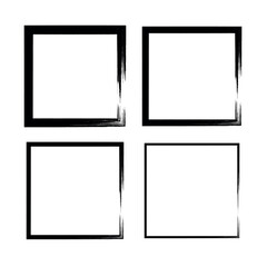 Brush Stroke Rectangles Thick And Thin Black Set