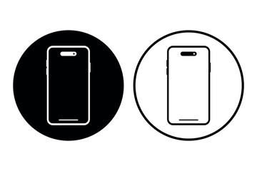 Cell Phone Circle Outline Glyph