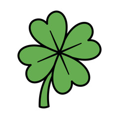 Four Leaf Clover Filled Outline Style