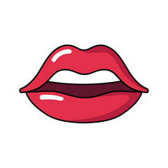 Lips Kiss Cartoon Style