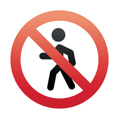No Entry Sign Gradient Style