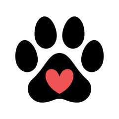 Paw Print With Heart