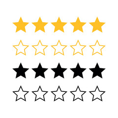 Review Stars Filled Outline Black And Yellow