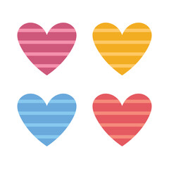 Two Tone Hearts And Lines Set