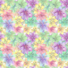 Floral variety color, form natural, seamless fabric pattern.