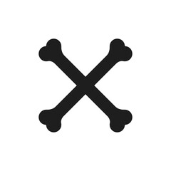 Bones icon vector. Skeleton illustration sign. Pirates symbol. Halloween logo.