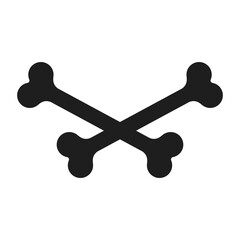 Bones icon vector. Skeleton illustration sign. Pirates symbol. Halloween logo.