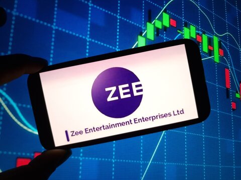 Konskie, Poland - May 29, 2024: Zee Entertainment company logo displayed on mobile phone