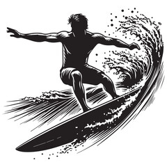 silhouette of a surfer