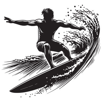 silhouette of a surfer