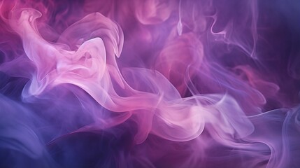 Pink and Purple Smoke Swirls Against Dark Background