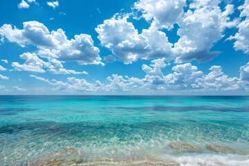 Obraz premium Tropical Paradise with Clear Blue Water Generative AI