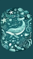 Graphic Illustration of Under the Sea Lives