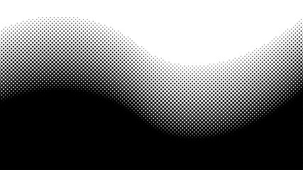 ハーフトーン　黒　波　曲線　背景　ベクターイラスト