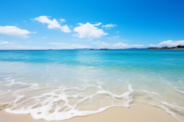 Vibrant Tropical Beach Scene Generative AI